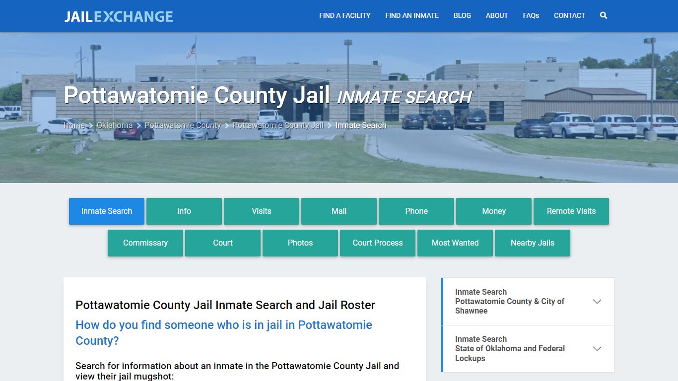 Inmate Search: Roster & Mugshots - Pottawatomie County Jail, OK